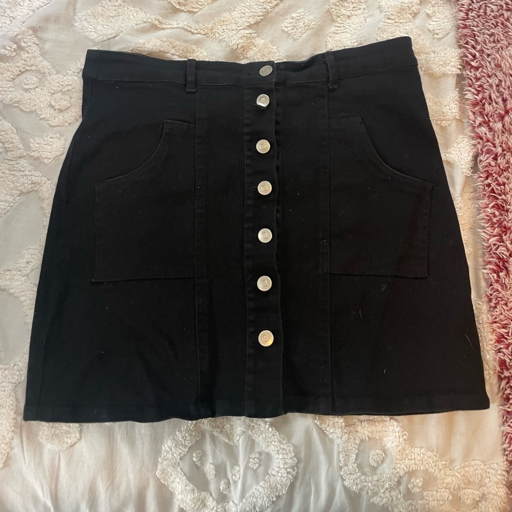 Black Denim Skirt